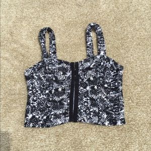 Nollie Black Snake skin Cropped Tank Top